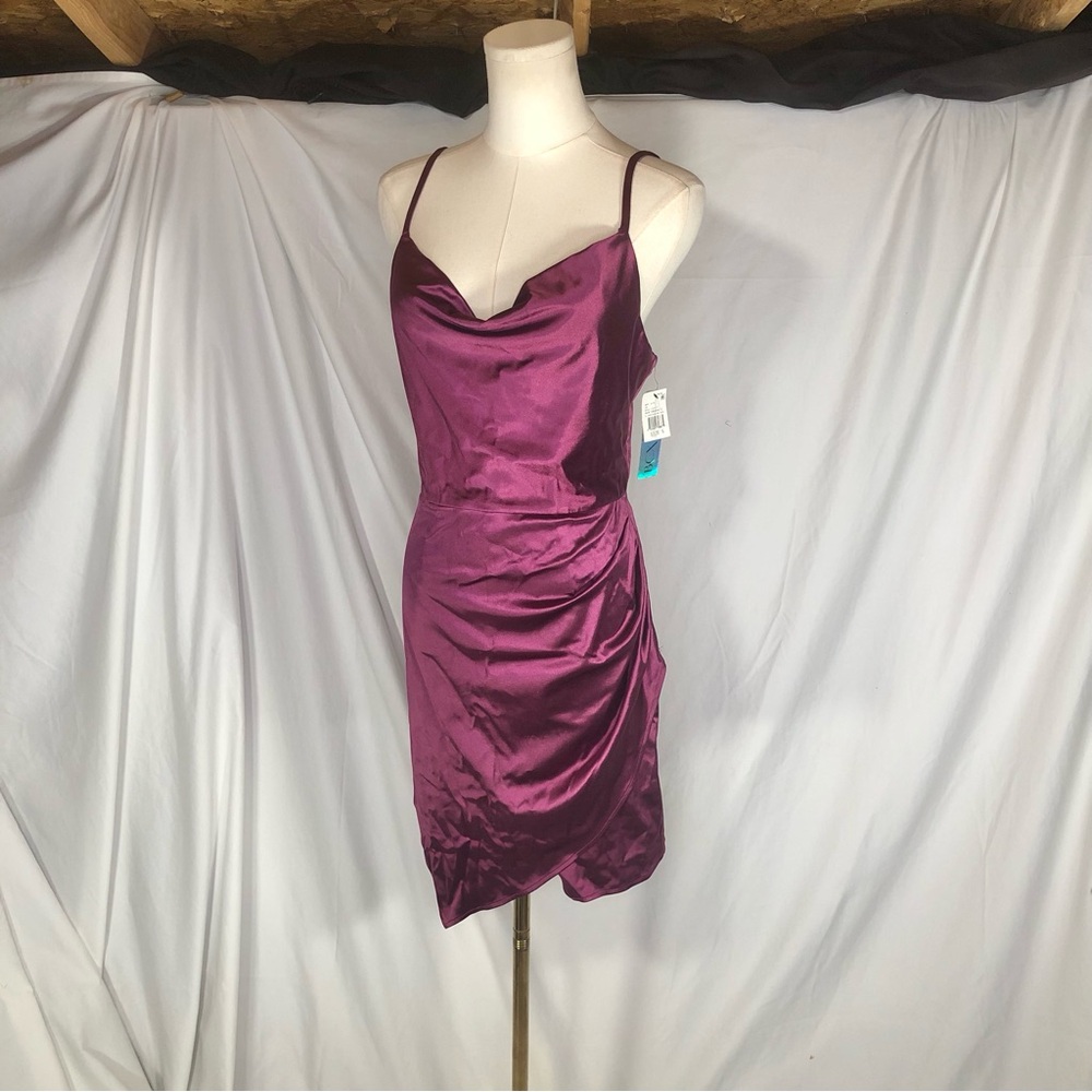 NWT Satin Cowl Neck Slip Dress - Plum Size 5 Small